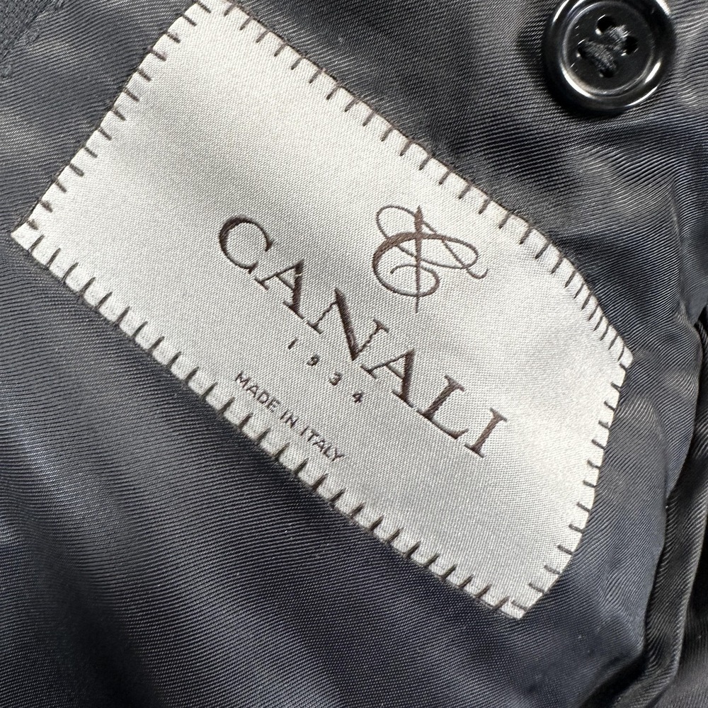Canali Blazer Sport Coat Mens 42 Black Wool Water Resistant Italy Two Button - Picture 8 of 12